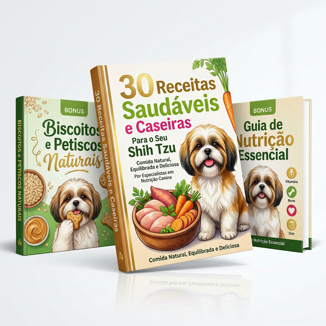 Mockup do Ebook de Receitas para Pets